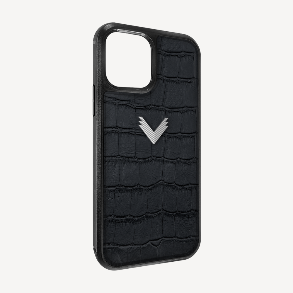 Husa Telefon iPhone 12/12 Pro, Piele Vitel, Textura Crocodil