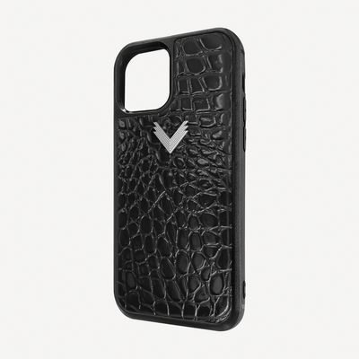 Husa Telefon iPhone 12 Mini, Piele Vitel, Textura Crocodil