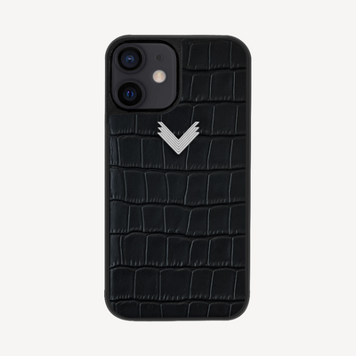 Husa Telefon iPhone 13 Mini, Piele Vitel, Textura Crocodil