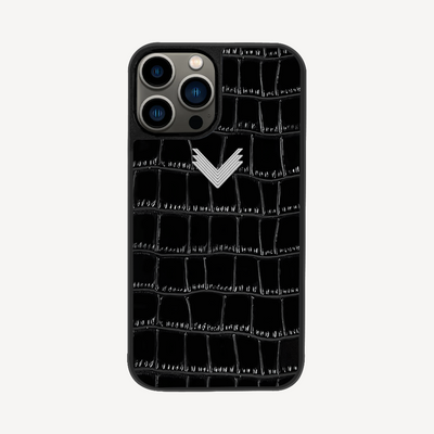 Husa Telefon iPhone 12/12 Pro, Piele Vitel, Textura Crocodil