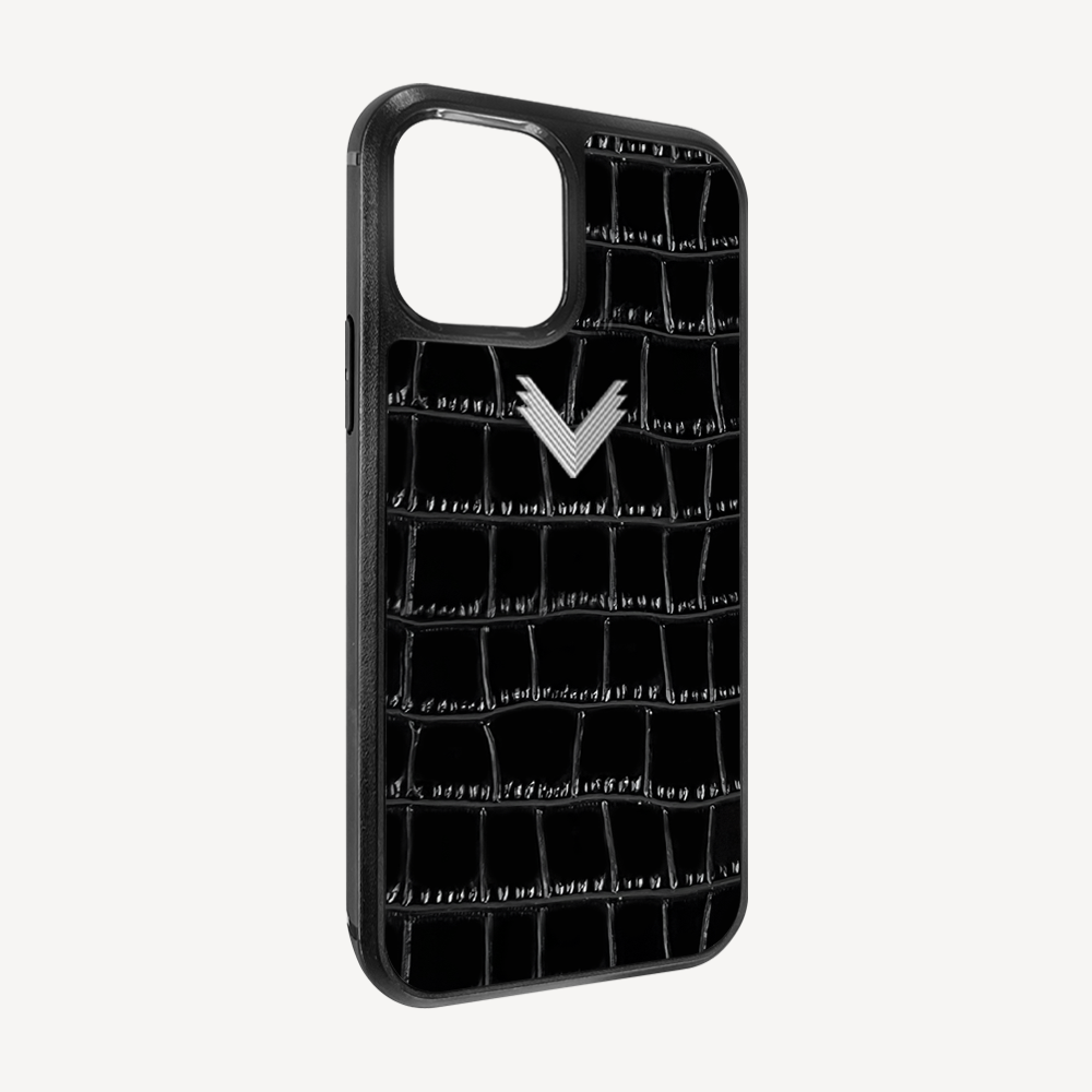 Husa Telefon iPhone 12 Pro Max, Piele Vitel, Textura Crocodil