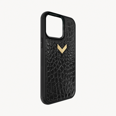 Husa Telefon iPhone 14 Pro, Piele Vitel, Textura Crocodil