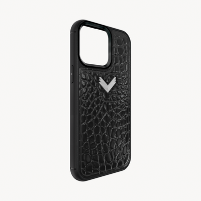 Husa Telefon iPhone 14 Pro, Piele Vitel, Textura Crocodil