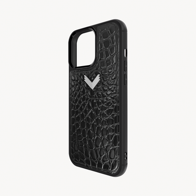Husa Telefon iPhone 14 Pro, Piele Vitel, Textura Crocodil