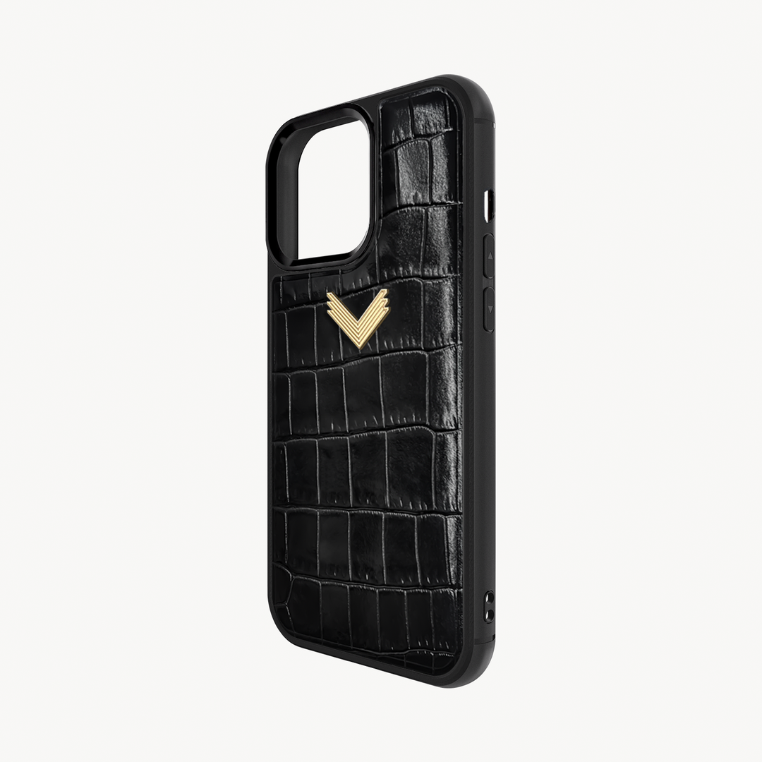 Husa Telefon iPhone 13 Pro Max, Piele Vitel, Textura Crocodil