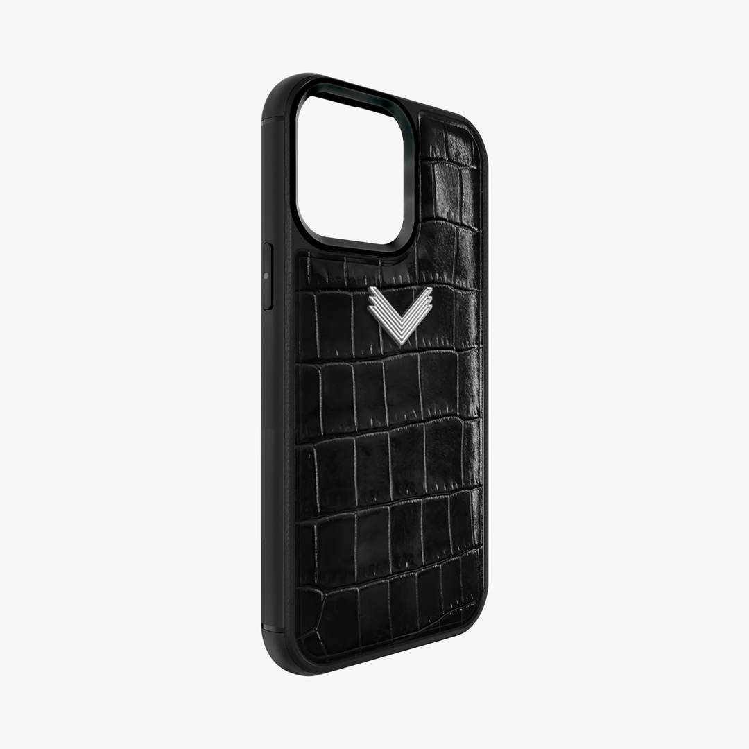 Husa Telefon iPhone 13 Pro Max, Piele Vitel, Textura Crocodil
