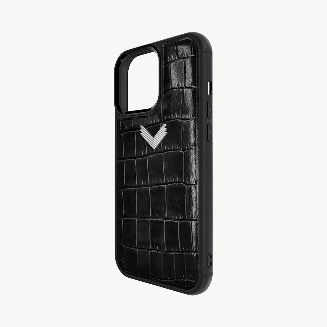 Husa Telefon iPhone 13 Pro Max, Piele Vitel, Textura Crocodil
