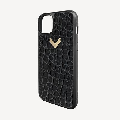 Husa Telefon iPhone 14, Piele Vitel, Textura Crocodil