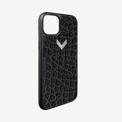 Husa Telefon iPhone 14, Piele Vitel, Textura Crocodil