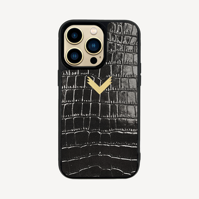 Husa Telefon iPhone 13 Pro Max, Piele Vitel, Textura Crocodil