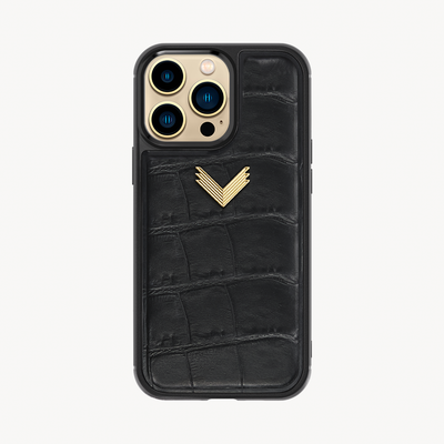 Husa Telefon iPhone 14 Pro Max, Piele Vitel, Textura Crocodil