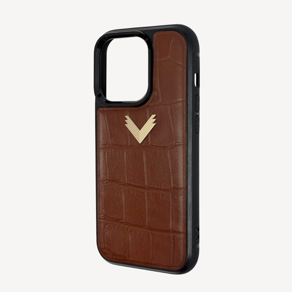 Husa Telefon iPhone 14 Pro Max, Piele Vitel, Textura Crocodil
