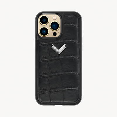Husa Telefon iPhone 14 Pro Max, Piele Vitel, Textura Crocodil