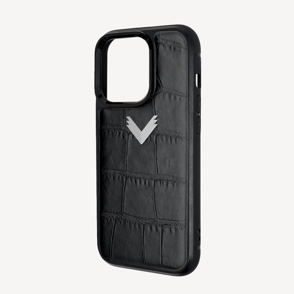 Husa Telefon iPhone 14 Pro Max, Piele Vitel, Textura Crocodil