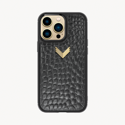Husa Telefon iPhone 14 Pro, Piele Vitel, Textura Crocodil