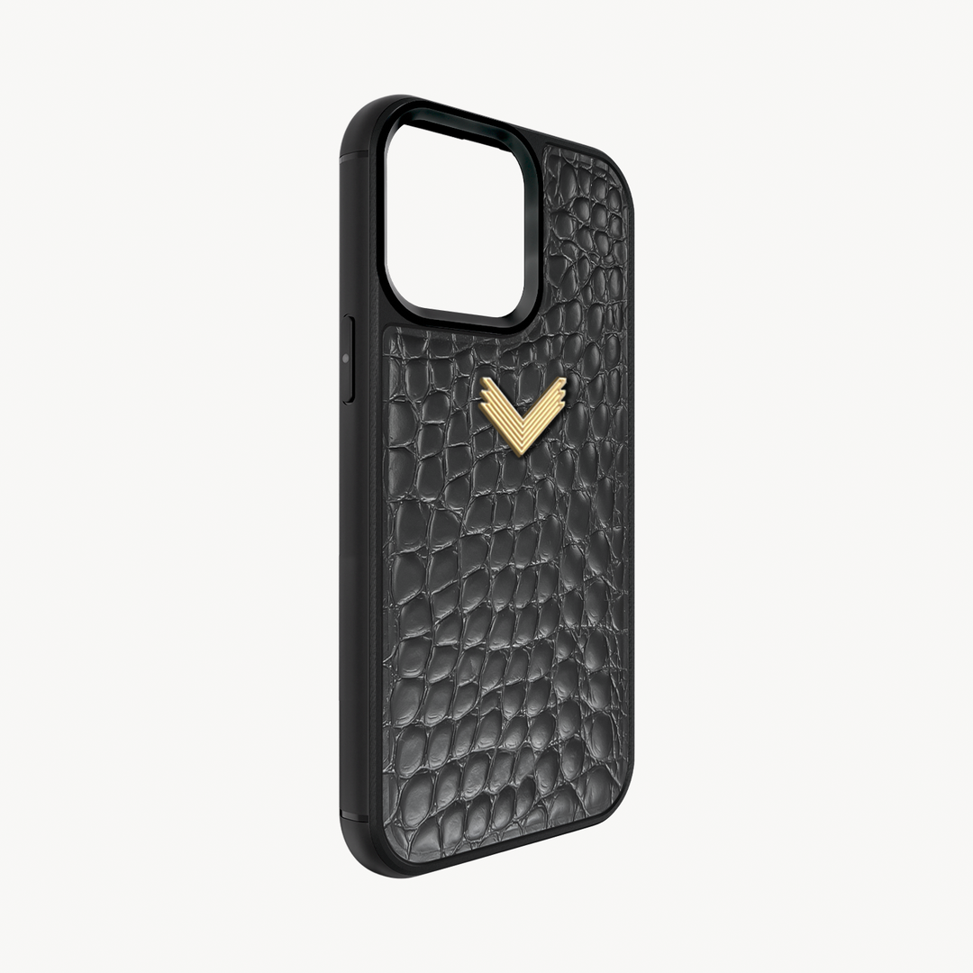 Husa Telefon iPhone 14 Pro, Piele Vitel, Textura Crocodil