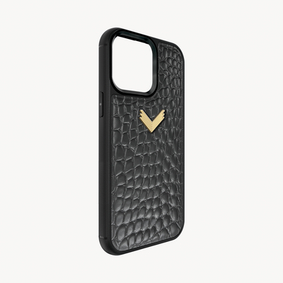 Husa Telefon iPhone 14 Pro, Piele Vitel, Textura Crocodil