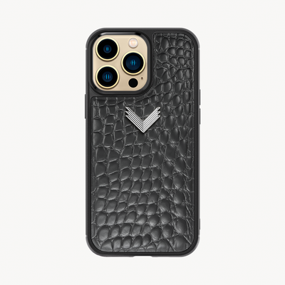 Husa Telefon iPhone 14 Pro, Piele Vitel, Textura Crocodil