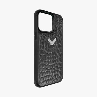 Husa Telefon iPhone 14 Pro, Piele Vitel, Textura Crocodil