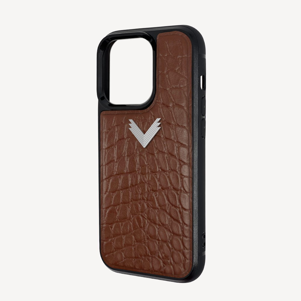 Husa Telefon iPhone 14 Pro Max, Piele Vitel, Textura Crocodil