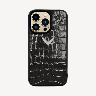 Husa Telefon iPhone 13 Pro Max, Piele Vitel, Textura Crocodil