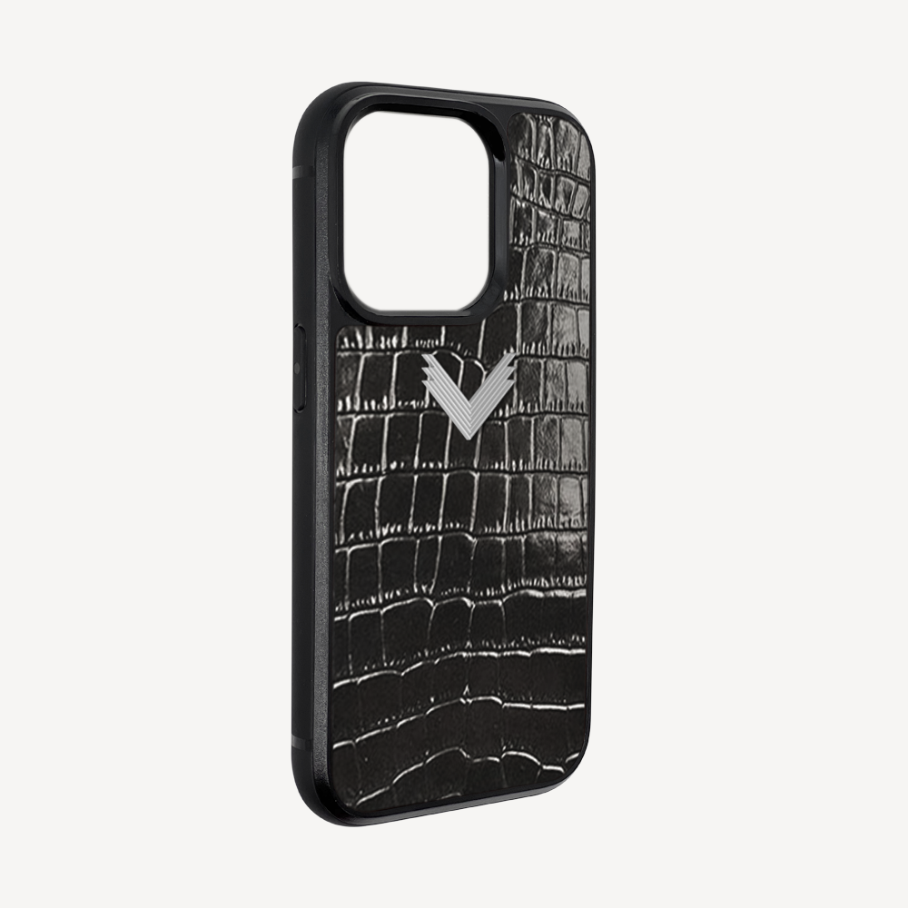 Husa Telefon iPhone 14 Pro, Piele Vitel, Textura Crocodil