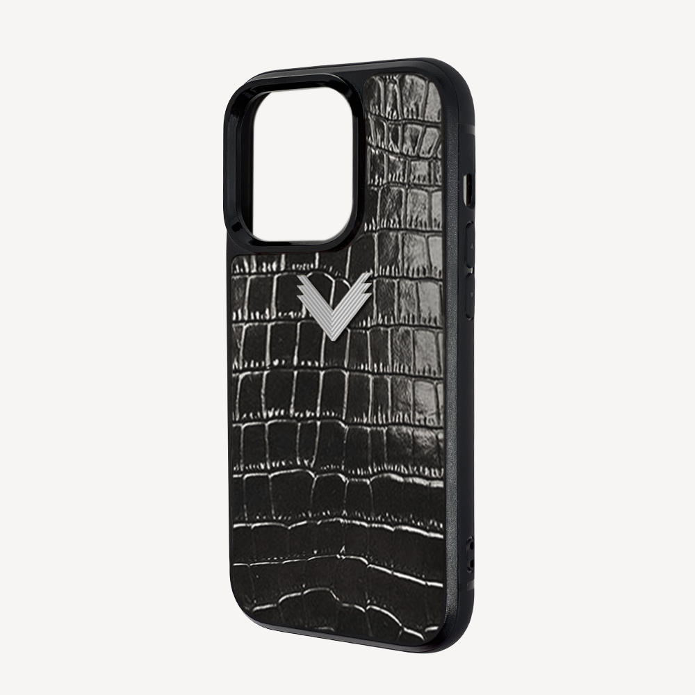 Husa Telefon iPhone 14 Pro Max, Piele Vitel, Textura Crocodil