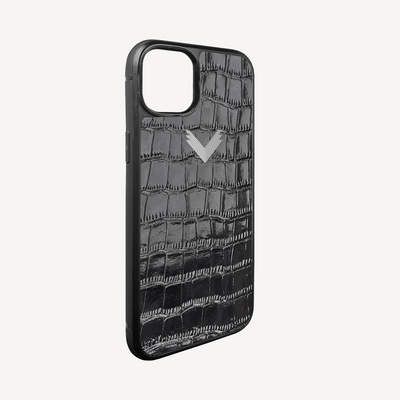 Husa Telefon iPhone 14, Piele Vitel, Textura Crocodil