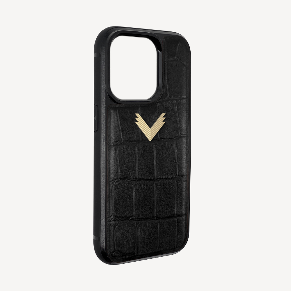 Husa Telefon iPhone 14 Pro, Piele Vitel, Textura Crocodil