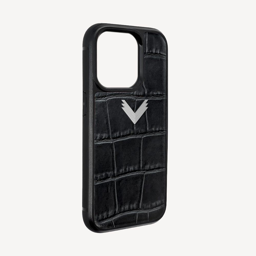 Husa Telefon iPhone 13 Pro Max, Piele Vitel, Textura Crocodil