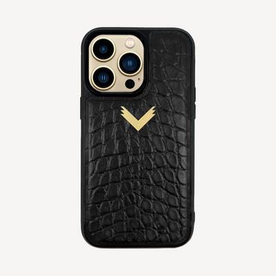 Husa Telefon iPhone 14 Pro Max, Piele Vitel, Textura Crocodil
