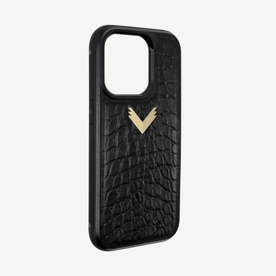 Husa Telefon iPhone 14 Pro Max, Piele Vitel, Textura Crocodil
