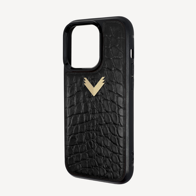 Husa Telefon iPhone 14 Pro Max, Piele Vitel, Textura Crocodil