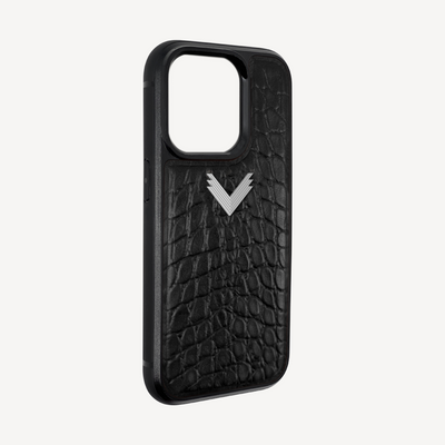 Husa Telefon iPhone 14 Pro Max, Piele Vitel, Textura Crocodil