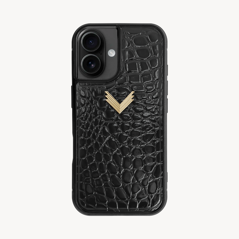 Husa Telefon iPhone 17, Piele Vitel, Textura Crocodil