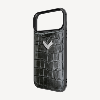Husa Telefon iPhone 18 Pro, Piele Vitel, Textura Crocodil