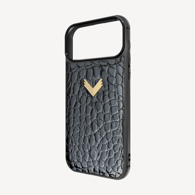Husa Telefon iPhone 17 Pro, Piele Vitel, Textura Crocodil