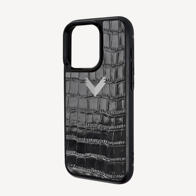 Husa Telefon iPhone 15 Pro Max, Piele Vitel, Textura Crocodil