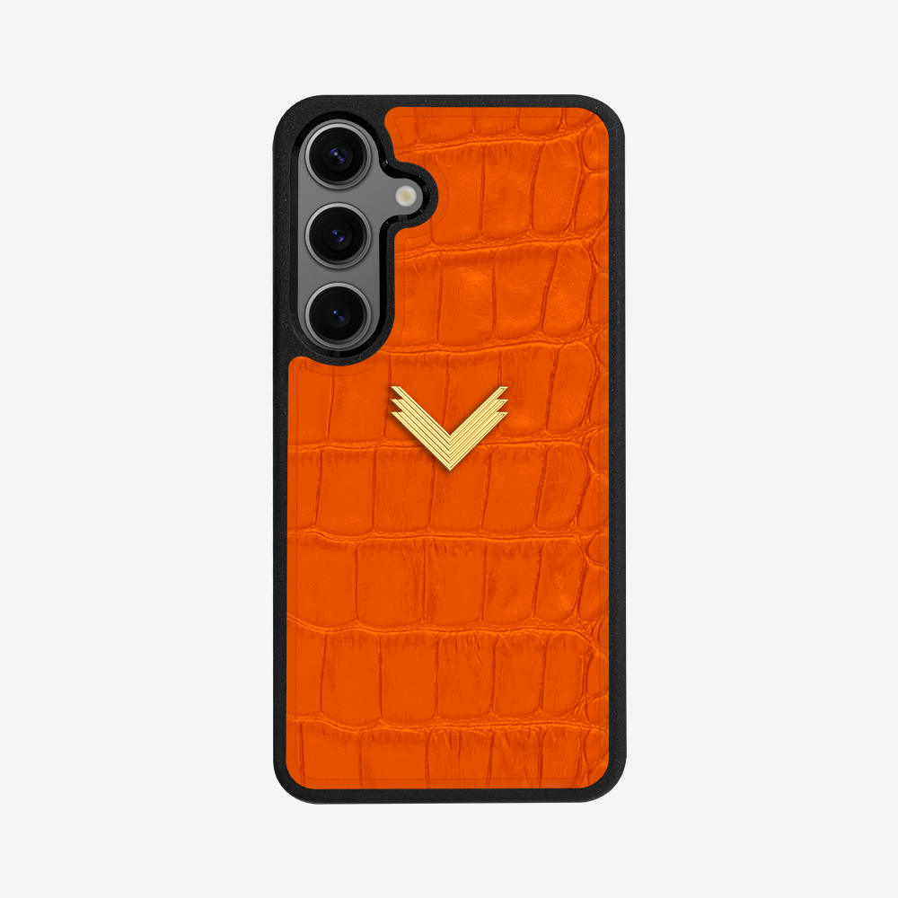 Husa Telefon Samsung S24, Piele Vitel, Textura Crocodil