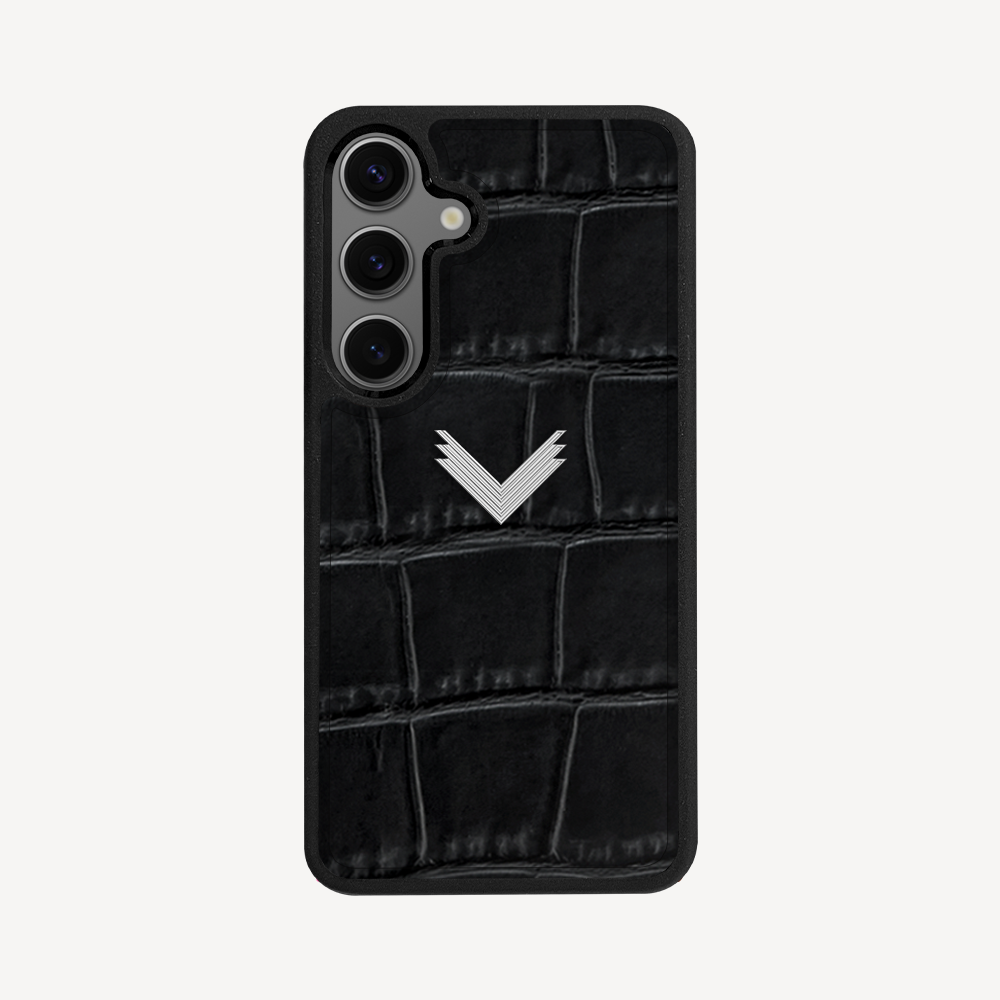 Husa Telefon Samsung S24, Piele Vitel, Textura Crocodil