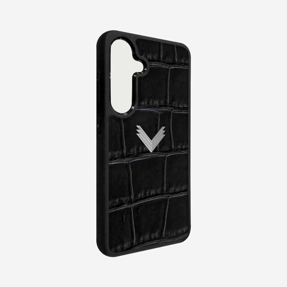 Husa Telefon Samsung S24, Piele Vitel, Textura Crocodil