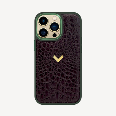 Husa Telefon iPhone 13 Pro, Piele Vitel, Textura Crocodil
