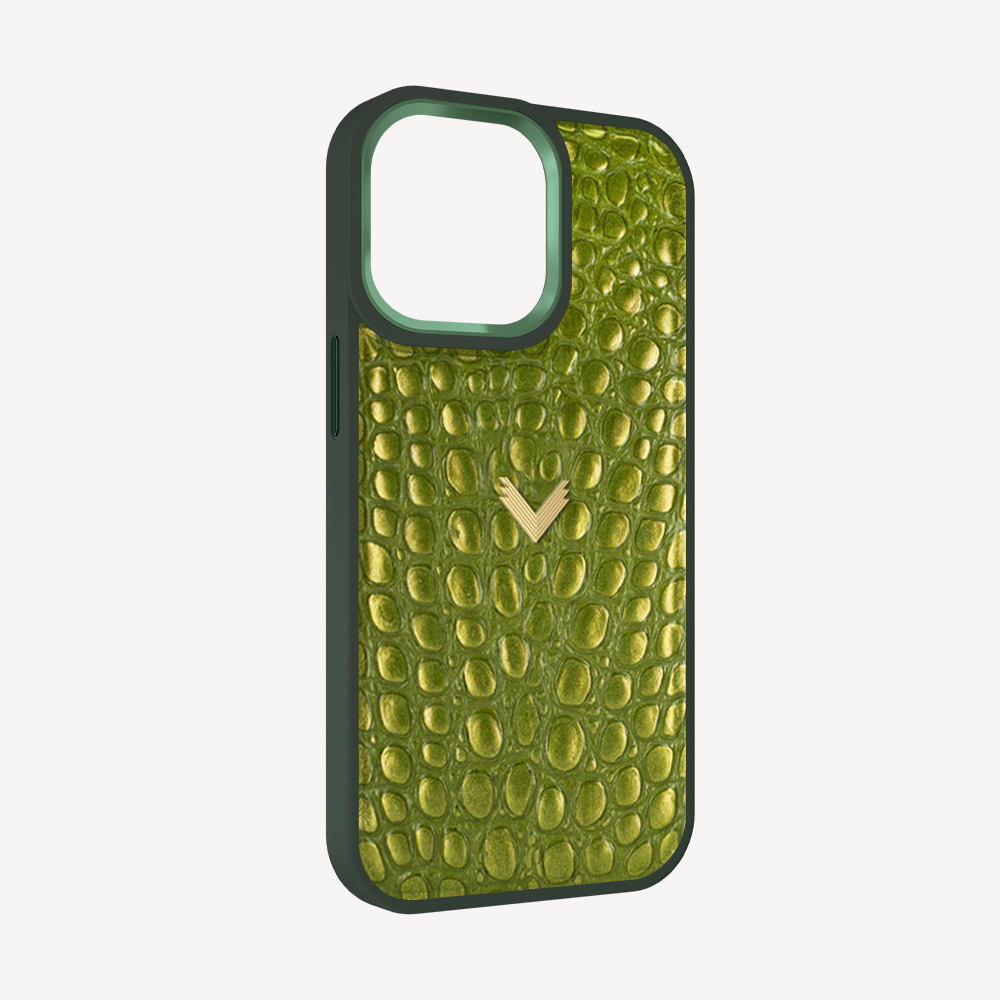 Husa Telefon iPhone 14 Pro, Piele Vitel, Textura Crocodil