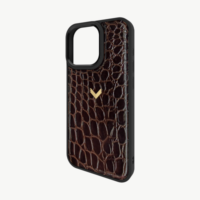 Husa Telefon iPhone 15 Pro, Piele Vitel, Textura Crocodil