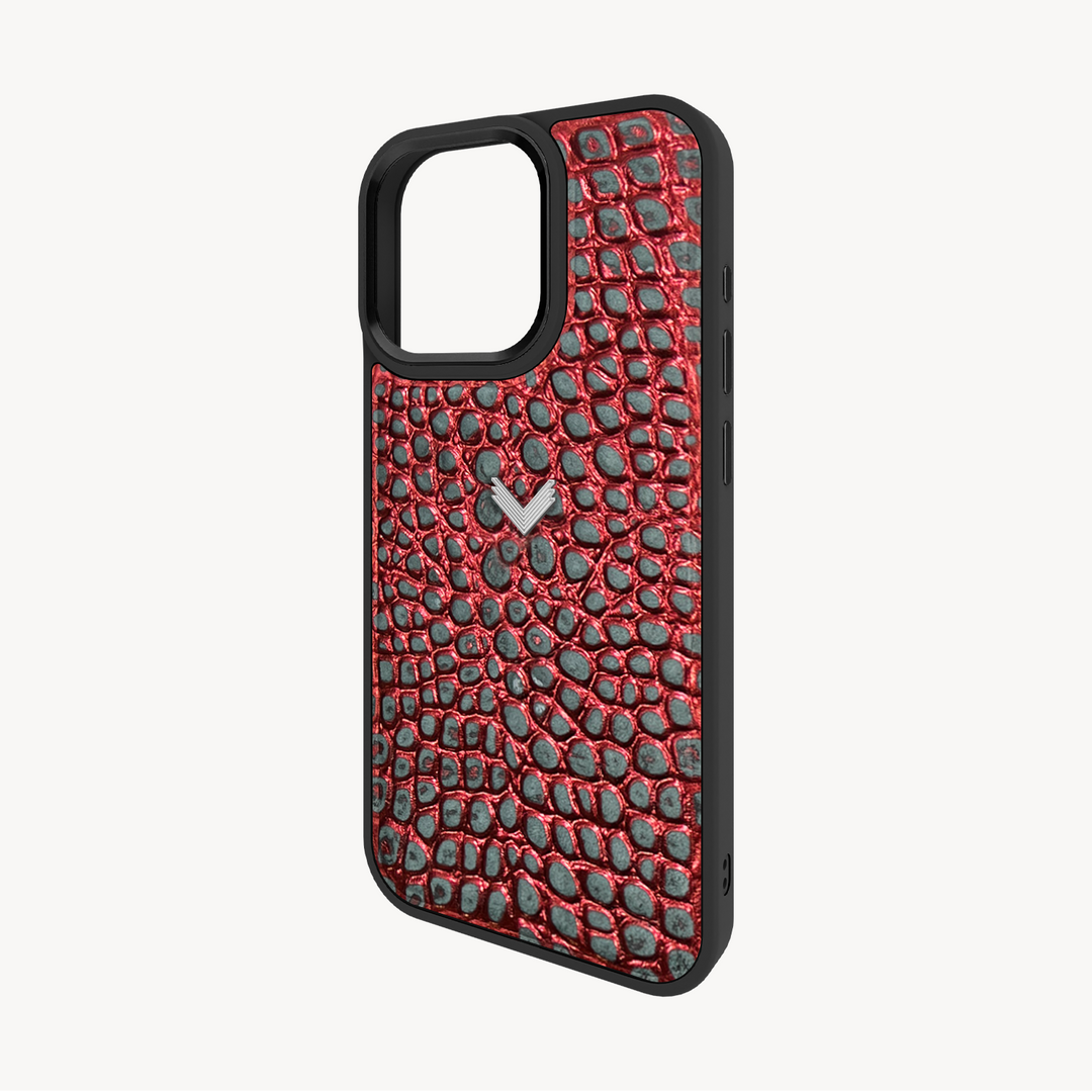 Husa Telefon iPhone 15 Pro, Piele Vitel, Textura Crocodil