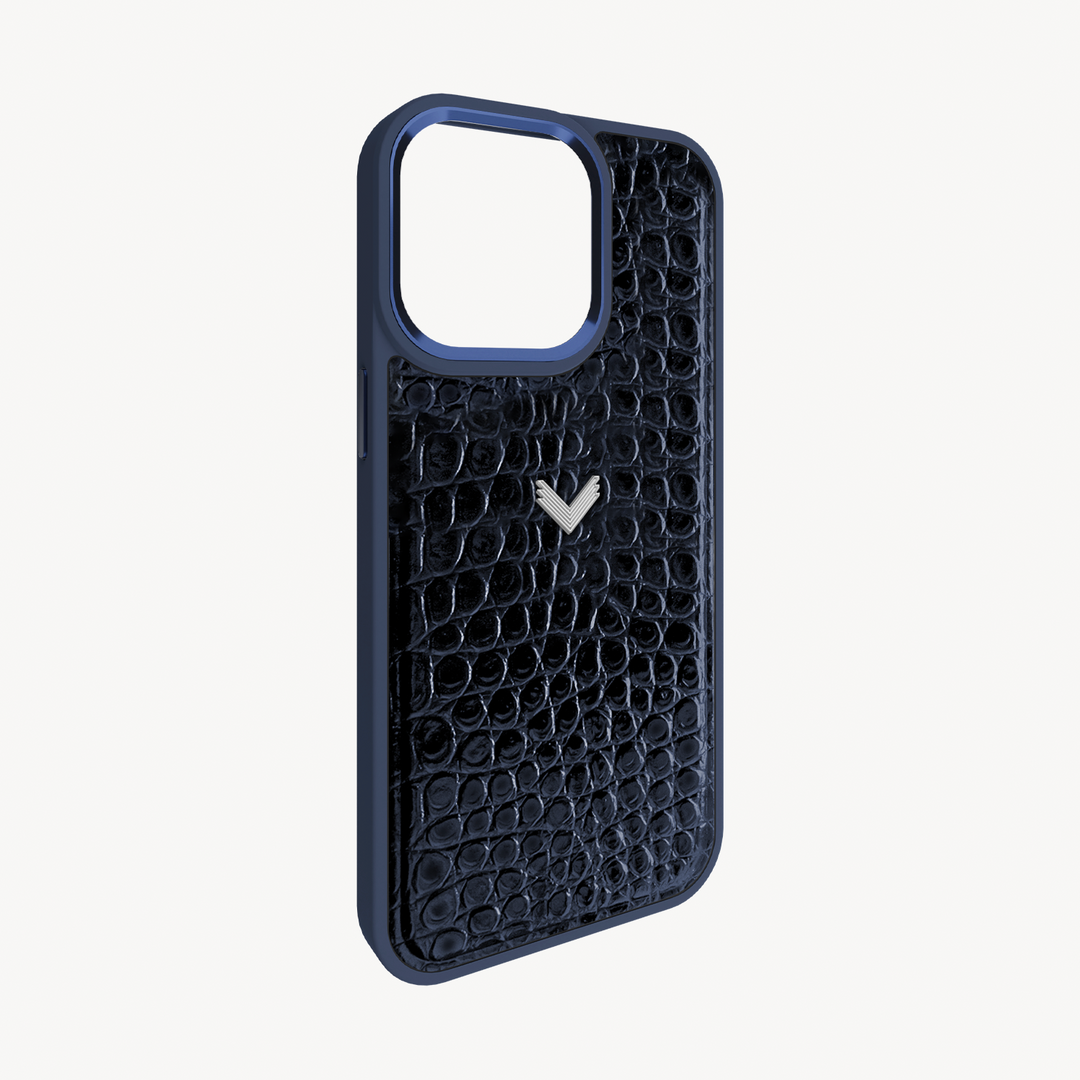 Husa Telefon iPhone 15 Pro, Piele Vitel, Textura Crocodil
