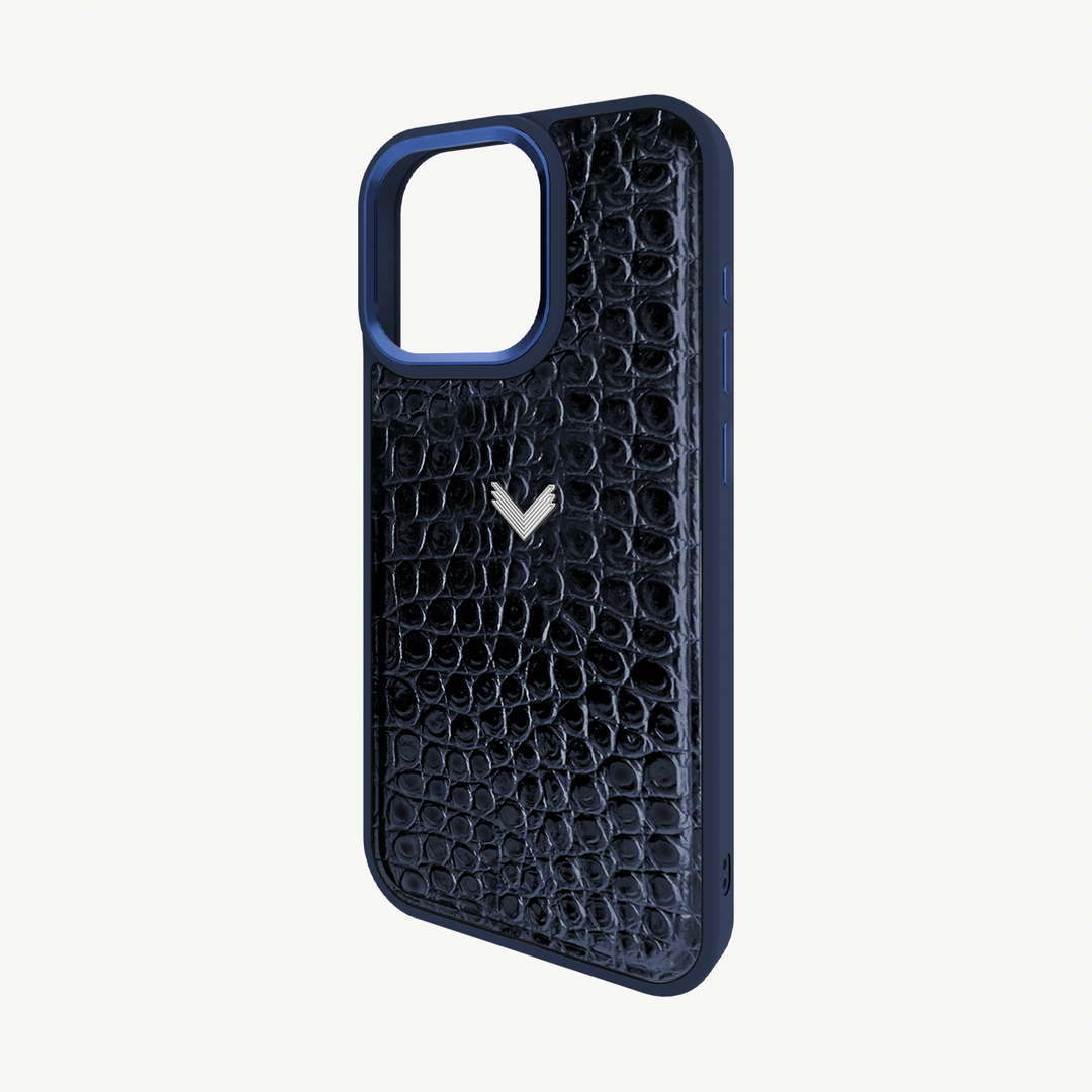Husa Telefon iPhone 15 Pro, Piele Vitel, Textura Crocodil