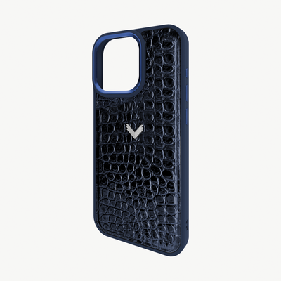 Husa Telefon iPhone 15 Pro, Piele Vitel, Textura Crocodil