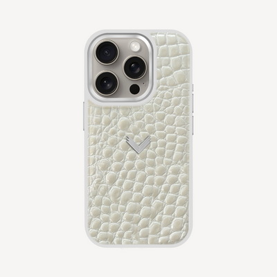 Husa Telefon iPhone 15 Pro, Piele Vitel, Textura Crocodil