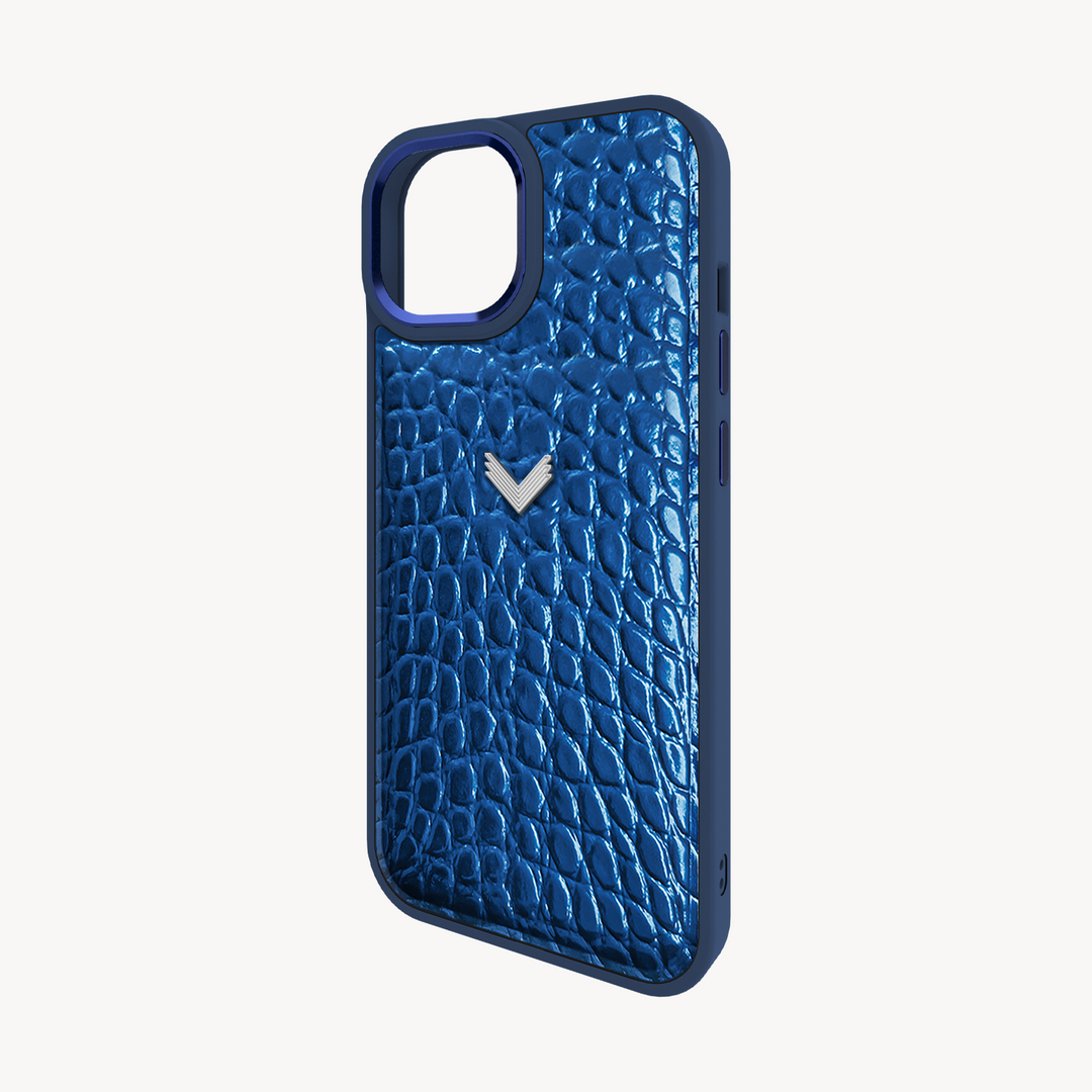Husa Telefon iPhone 15 Plus, Piele Vitel, Textura Crocodil